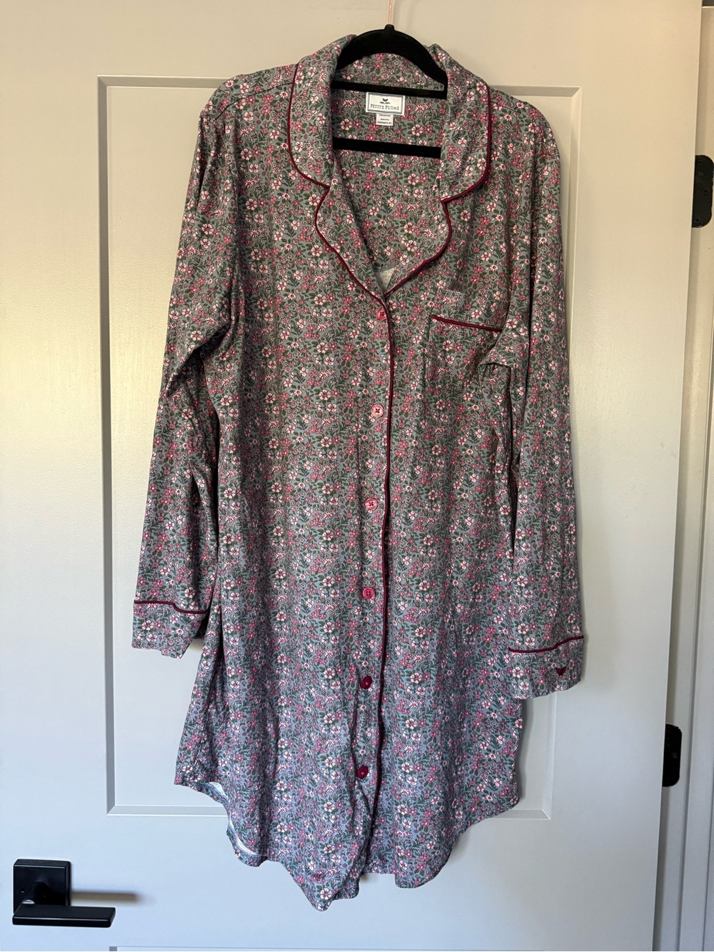 Petite Plume Women's Pima Nightshirt in Fleurs de Saison Size XL